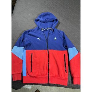 Formula 1 BMW Motorsport Men's Hooded Sweat Jacket, Blue and Red (MSRP $94-$105)